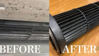 ダイキンエアコンのシロッコファンとアルミフィンを分解清掃する