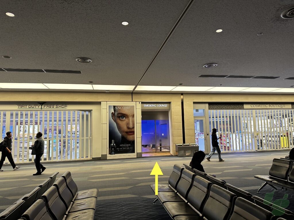 羽田空港第3ターミナル出国後エリア・114番ゲート付近喫煙所 羽田空港第3ターミナル出国後エリア・114番ゲート付近喫煙所