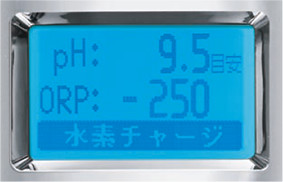 TK-HS90の液晶ディスプレイには、pH値と酸化還元電位が表示される